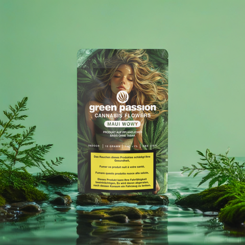 Maui Wowy CBD Blüten von Green Passion – Tropisches Aroma trifft auf Premium-Qualität. Schweizer Indoor Cannabis in stilvoller Verpackung. Perfekt für Geniesser!