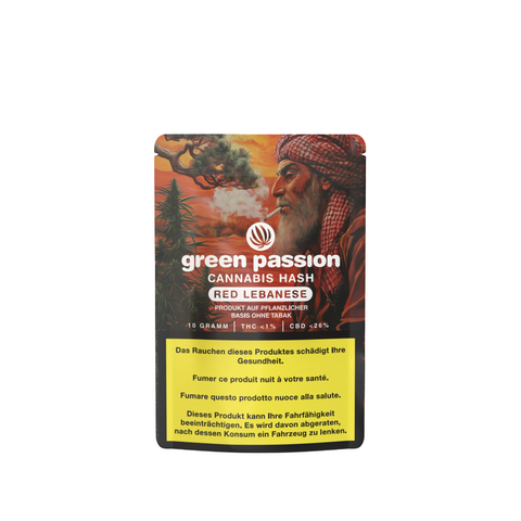 Red Lebanese CBD Hash von Green Passion – 10g Premium-Hasch mit hohem CBD-Gehalt, unverwechselbarem Aroma und hochwertiger Verpackung für besten Genuss.