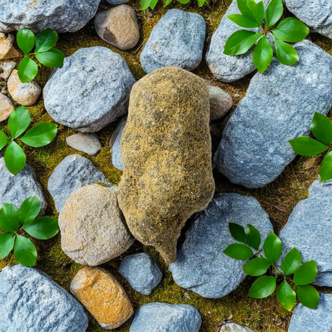 CBD Moonrocks von Green Passion – Harzige Oberfläche und intensives Terpenprofil, liebevoll inszeniert vor natürlichem Hintergrund.