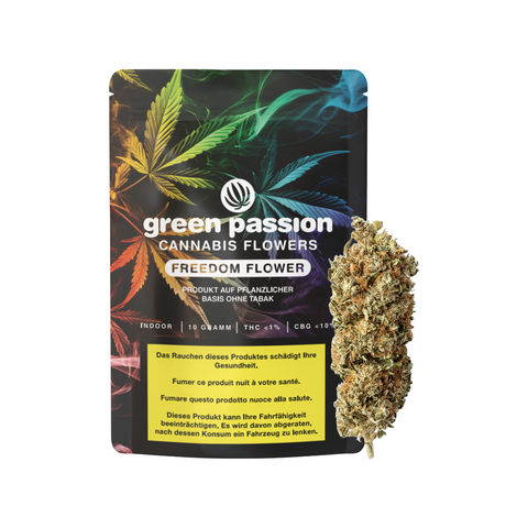 Freedom Flower CBG Blüten von Green Passion – Premium Schweizer Cannabisblüten mit hohem CBG-Gehalt und mildem, aromatischem Profil.